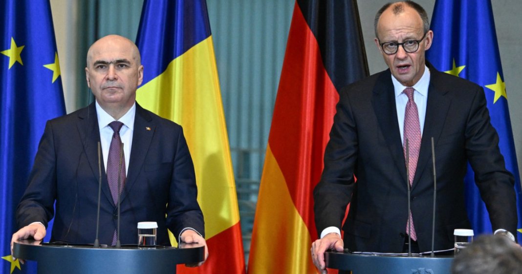 Bolojan și Merz, conferință comună: „Imprescinderea acceptării unei implicări sporite a națiunilor europene în fondurile de apărare”