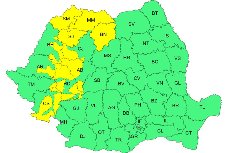Vreme neprielnică în cea mai mare parte a țării. ANM a emis atenționări cod galben pentru precipitații, ninsoare, viscol și rafale puternice de vânt. Când va fi cald?