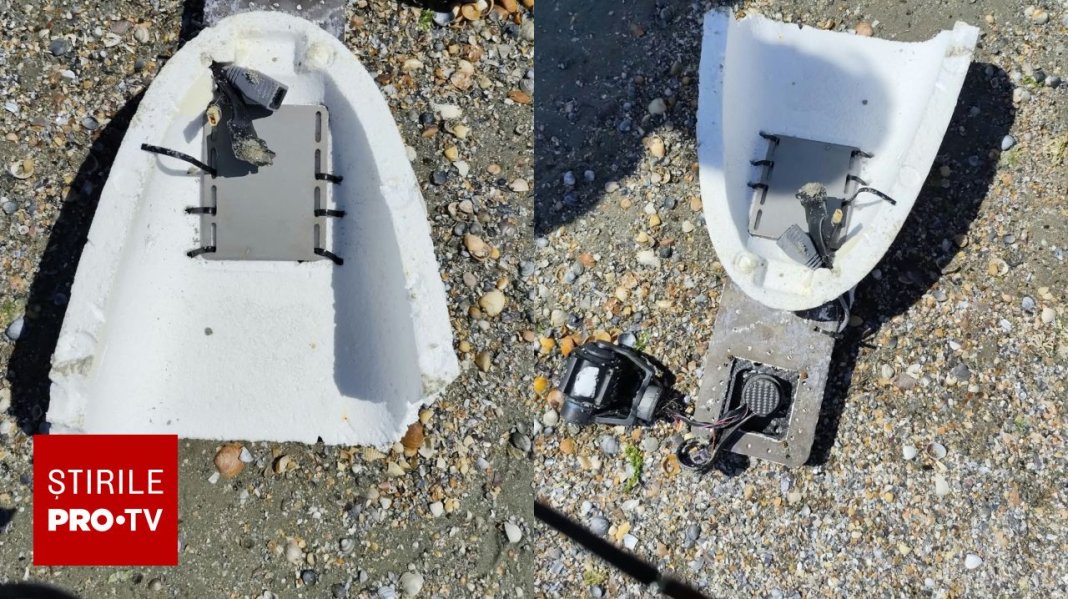 Resturi de dronă găsite în Marea Neagră, lângă Olimp. Salvamarii le-au văzut la 30 de metri de țărm.